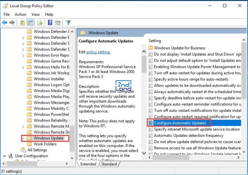 cách tắt update win 10 2