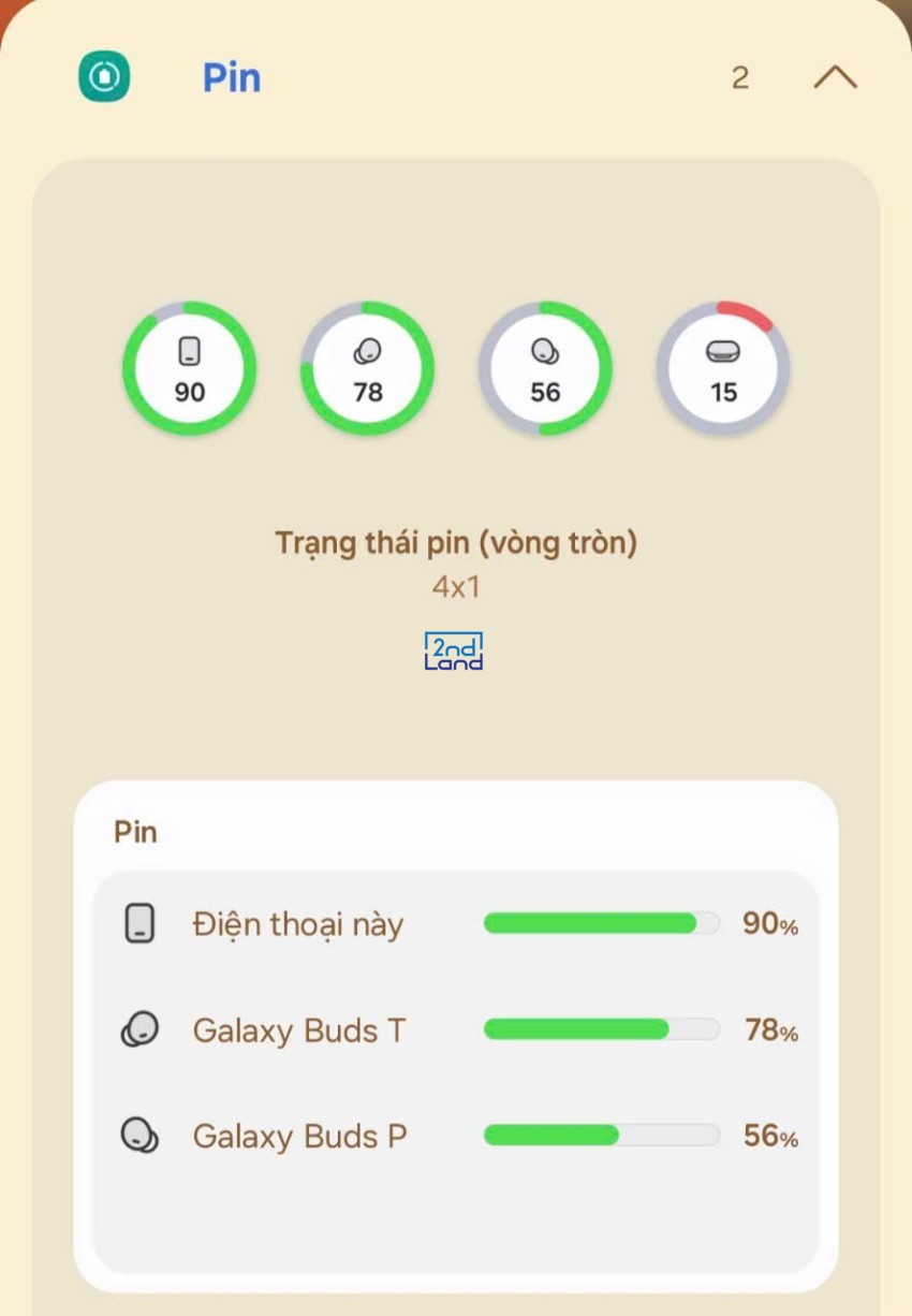 Hiển thị phần trăm pin 8