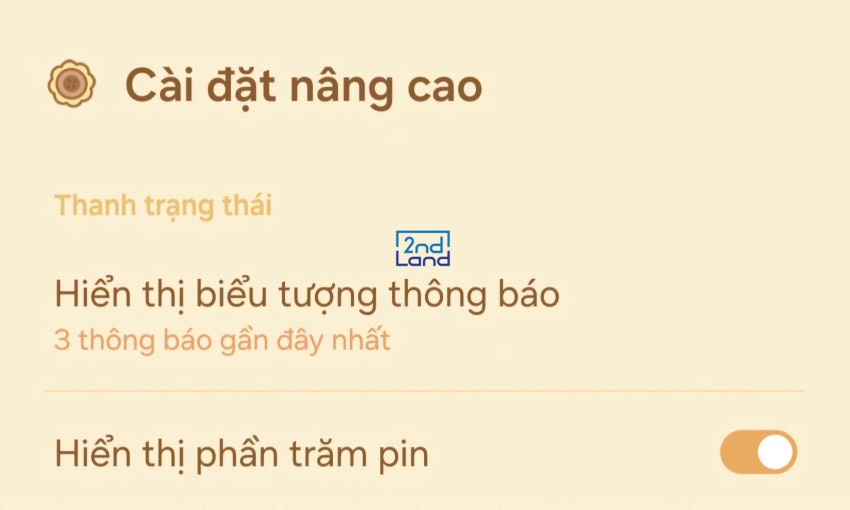 Hiển thị phần trăm pin 4
