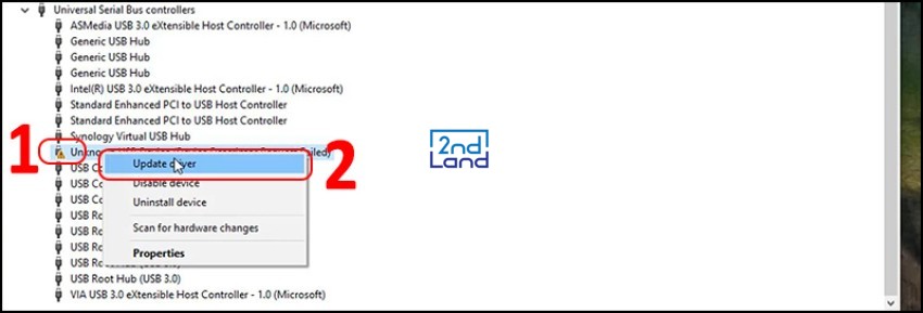 Máy tính không nhận USB